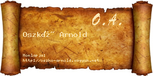 Oszkó Arnold névjegykártya