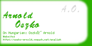 arnold oszko business card